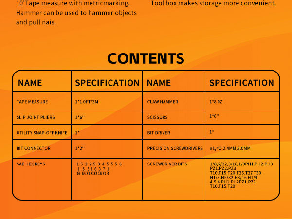 58 Piece Household Tool Set, General Household Hand Tool Kit with Plastic Toolbox Storage Case