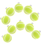 Angoily Sports Charms, 10PCS 0.9in Mini Flocking Tennis Balls Beads for Jewelry Making, DIY Keych...