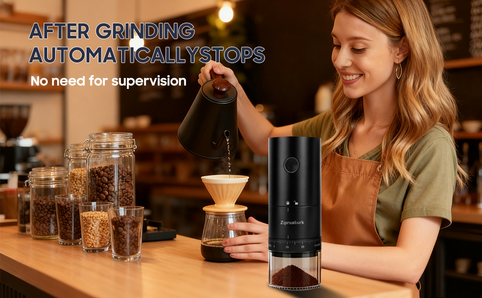 First Grind-While-Charging Rechargeable Coffee Grinder,