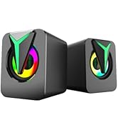 odopodop RGB Computer Speakers with Bluetooth 5.0, USB Powered PC Sound Bar with Inline Remote Co...