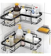 MOFOROCO 3-Pack Corner Shower Caddy Organizer Shelf, Shower Organization with Soap Holder, Adhesi...