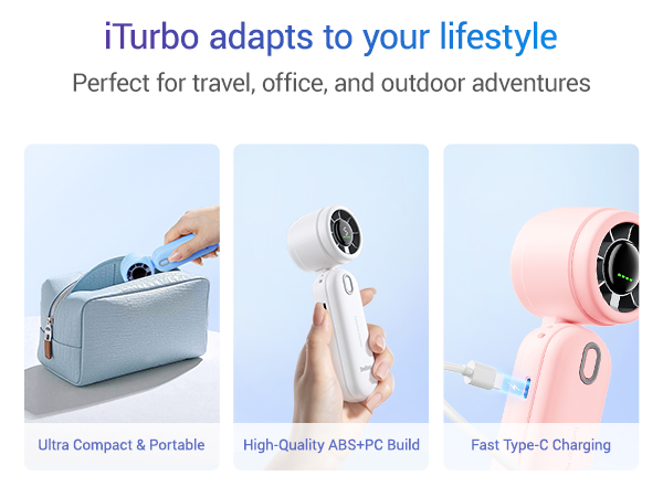 foldable misting travel camping operated neck