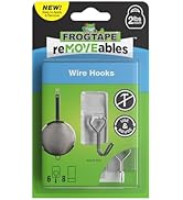FrogTape reMOVEables Damage Free Adhesive Hook - Removable &amp; Reusable Medium Wire Wall Hooks for ...
