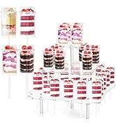 TOPZEA 32 Pack Cake Push Pop Containers and 32 Holes Acrylic Clear Push Pop Cake Stand, Plastic R...