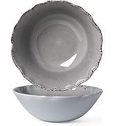 LEHAHA Farmhouse Melamine Serving Bowls,Set of 2, 130 OZ Break Resistant Large Deep Salad Bowls, ...