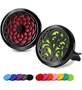 RoyAroma 2PCS 30mm Car Aromatherapy Essential Oil Diffuser Stainless Steel Black Locket with Vent...