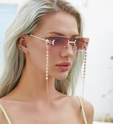 LASPOR Retro Rimless Rectangle Sunglasses for Women Men Tinted Lens Gold Metal Frameless Vintage ...