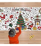 OHOME Xmas Giant Coloring Poster/Tablecloth-Christmas Crafts for Kids-30 x 72 Inches Jumbo Paper ...