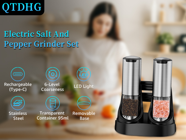automatic salt and pepper grinder set electric salt and pepper shakers