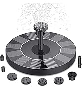 AISITIN Solar Bird Bath Fountain with 6 Nozzles, Solar Fountain Pump for Bird Bath with Brackets,...