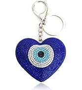 Jekvill Evil Eye Keychains Heart Keychains Protection Charm Car Key Ring Bag Purse Charm Bag char...