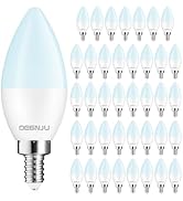 DEGNJU 40 Pack Chandelier Light Bulbs 60 Watt Equivalent, Candelabra LED Light Bulbs, E12 LED Bul...