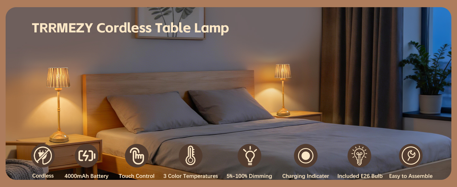 cordless table lamp for bedroom