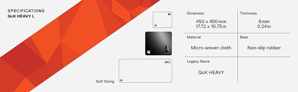 SteelSeries QcK Heavy Cloth Gaming Mouse Pad 
