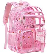Vorspack Clear Backpack Heavy Duty - 15 Inches Clear Bookbag Cute Transparent See Through Bakcpac...