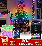 Super RGB Color Changing Globe String Lights, 33ft Smart Fairy String Lights with APP Control, Mi...