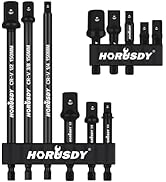HORUSDY 11-Piece Impact Socket Adapter Set, 1/4-Inch Hex Shank, Cr-V Steel High Torque Drill Exte...