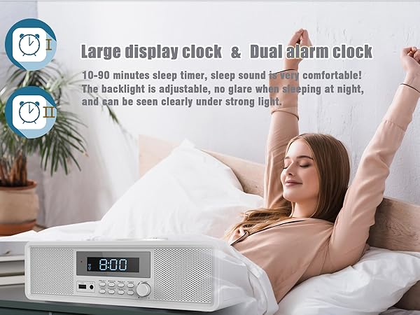 clock radio cd player white