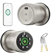 Leydebong Keyless Entry Fingerprint Door Knob, Smart Biometric Door Lock with Keypad Passcode Doo...