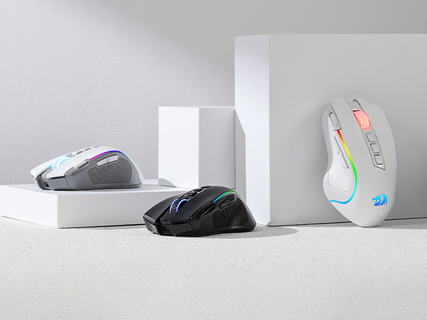 Redragon M612 Pro mouse with three color options for gaming setups matches personal style