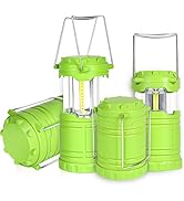 SEAMAGIC 4-Pack LED Green Camping Lanterns, Portable Camping Lights, Outdoor Handled Lamps, Essen...