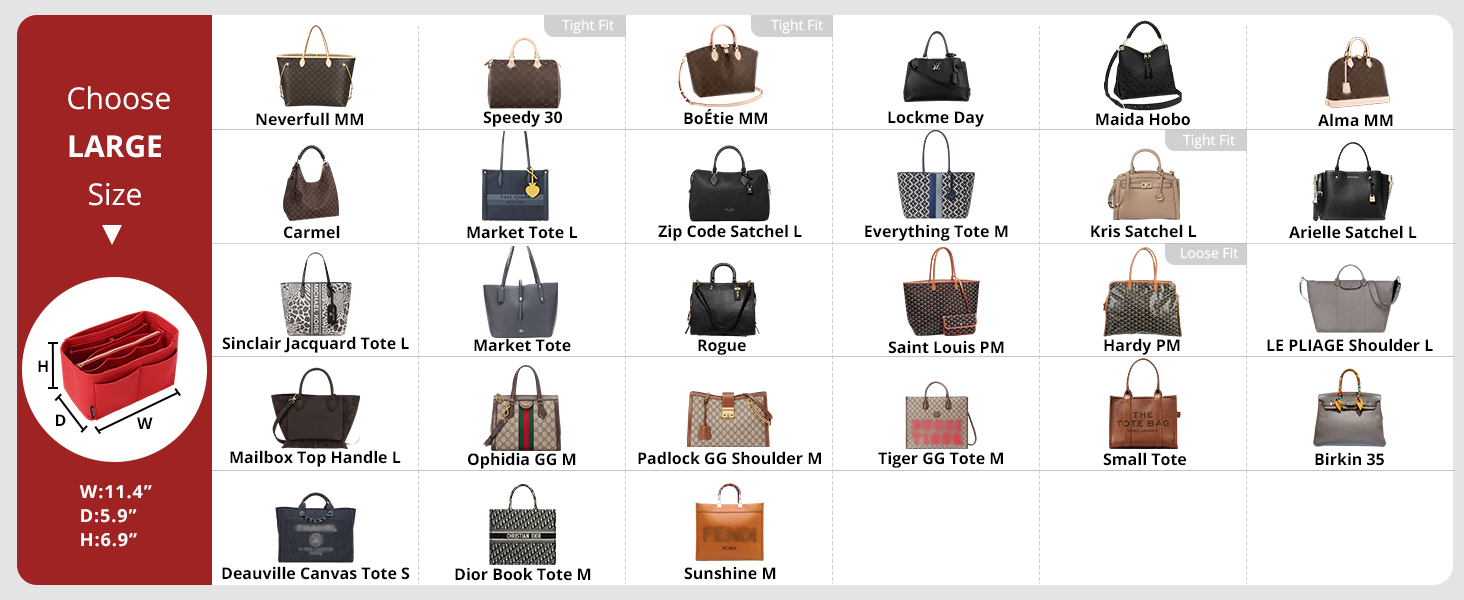Large purse insert