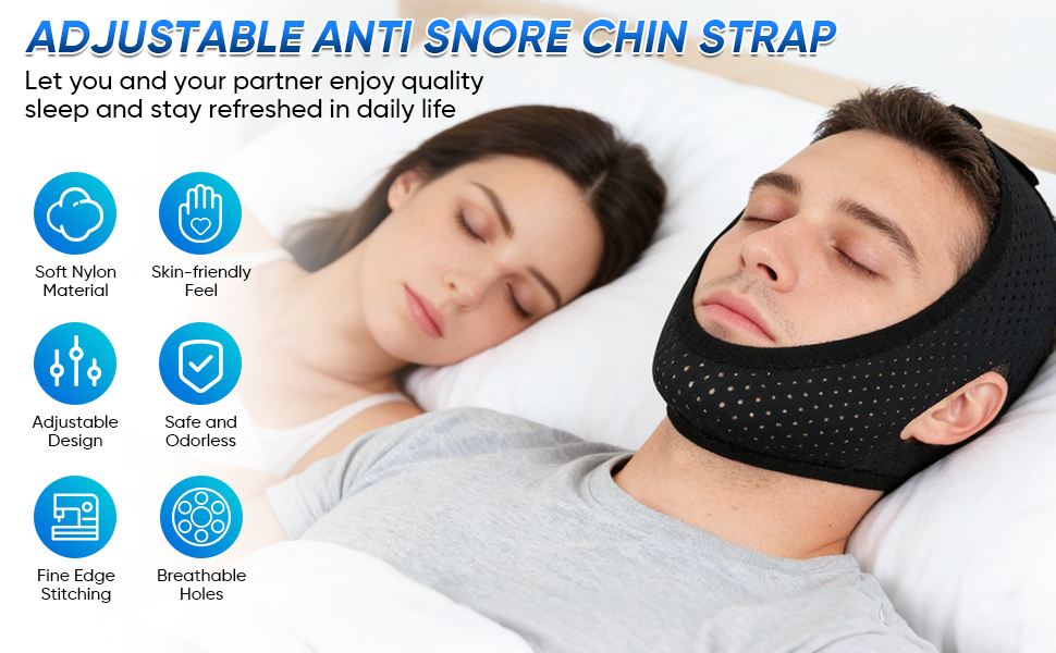 ADJUSTABLE ANTI SNORE CHIN STRAP