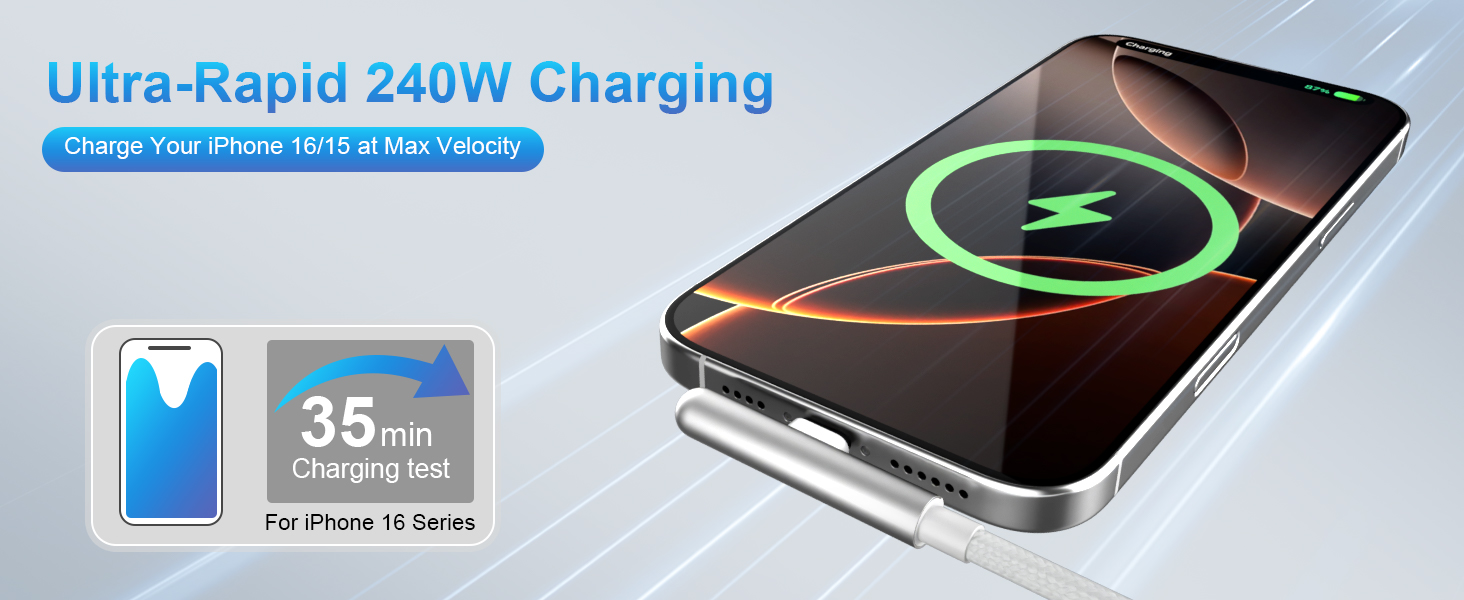 6ft 8 ft usb c cable fast charging 90 degree