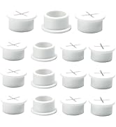 BOPOREAE Desk Grommet, 3/4 in 20 mm Silicone Rubber Grommets, White Desk Hole Cover for Cables, F...