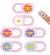 PRESSINART 6Pcs 6 Styles Pink Camera Cover Slide Flowers Design 0.03 Inch Ultra Thin Webcam Priva...