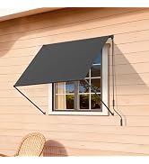 HOMEDEMO Small Retractable Window Awning 118"x59" Outdoor Patio Awning, Sun Shade Shelter with Wa...