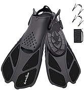 OMGear Swim Fins Snorkel Fins Snorkeling Gear Flippers for Swimming Short Diving Fins Travel Size...