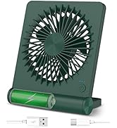 Tevelecin Desk Fan Battery Operated, 2000mAh 180°Foldable Portable Personal Fan, Strong Wind, Ult...