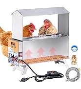 Heated Waterer for Chickens 2 Gallon Heated Chicken Waterer for Winter Chicken Water Heater with ...
