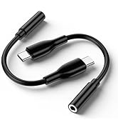 USB C to 3.5mm Headphone Adapter 2PCS for Samsung Galaxy S24 Ultra A15 5G A54 A14 A34 A55 A25 S23...