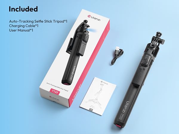 Product box and demonstration of black electronic device installation or setup process across multiple photos.