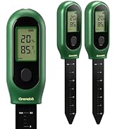 Grenebo 3-in-1 Soil Moisture Meter, Digital Plant Water Meter, Temperature &amp; Sunlight Intensity S...