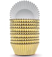 200 Pcs Gold Foil Cupcake Liners Standard Baking Cups Muffin Paper Cases
