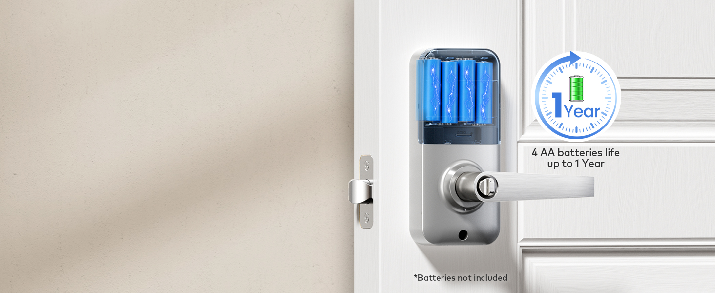 4 AA batteries provide up to 1-year usage