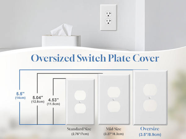 Oversized Duplex outlet covers wall plate