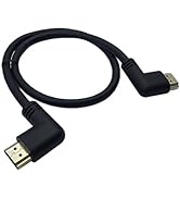 Cerrxian 0.5m High Speed HDMI 2.0 HDMI Left Angle Male to HDMI Right Angle Male Short Cable Ultra...