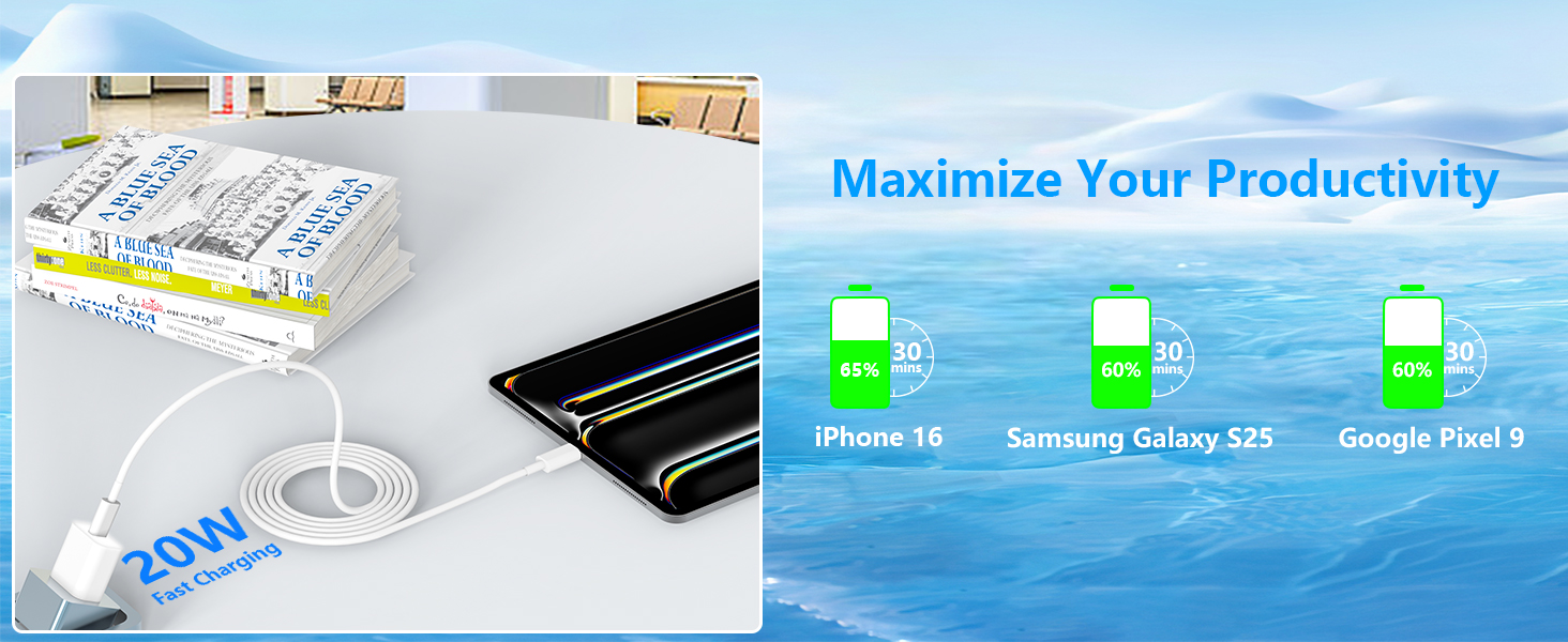 MFi Certified iPhone 16 Charger Fast Charging 2Pack 20W USB C Power Adapter Type C Wall Charge Block