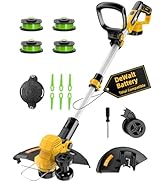 Cordless Weed Wacker, for Dewalt 20V Battery, 3 in 1 Battery Powered Weed Eater &amp; Edger &amp; Mower w...