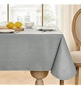 Softalker Vinyl Tablecloth Rectangle, Outdoor 100% Waterproof Oil Proof Plastic Table Cloth, Heav...