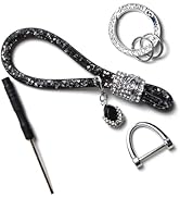sdidzad Bling Car Keychain, Crystal Rhinestone Net Rope Key Chain, Anti-Lost Durable Shiny Car Ke...