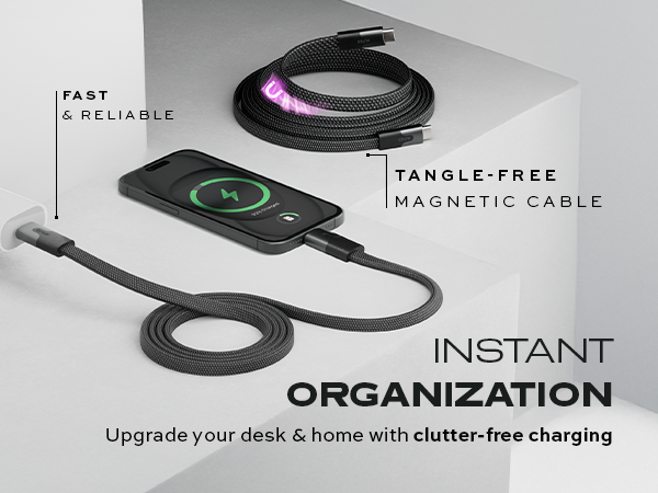 magstack statik magtame anti-tangle tangle-free magnetic charging cable iphone usb c usbc usb-c