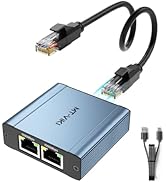 MT-VIKI Ethernet Splitter 1 to 2 High Speed 1000Mbps, Gigabit Dual RJ45 Splitter Adapter for Cat5...