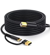 LUKFOCAB 2-in-1 USB-A/C to USB-B Cord 3.3FT, High Speed Plug Play for Brother HP Lexmark Epson De...