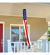 G128 Windsock 60 Inch US Flag Windstock 60 in Embroidered Stars and Stripes Patriotic Hanging Dec...