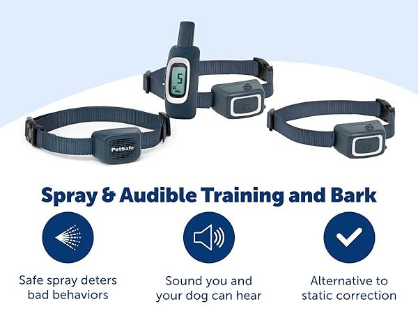 PetSafe Family of training products Spray and Audible Training and Bark solutions